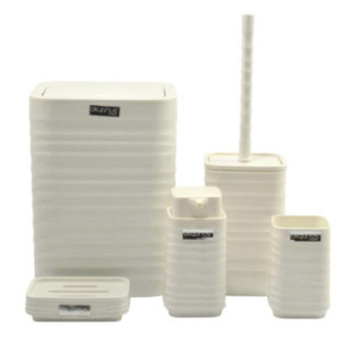 Łazienkowy zestaw 5 części kwadrat biały 4403